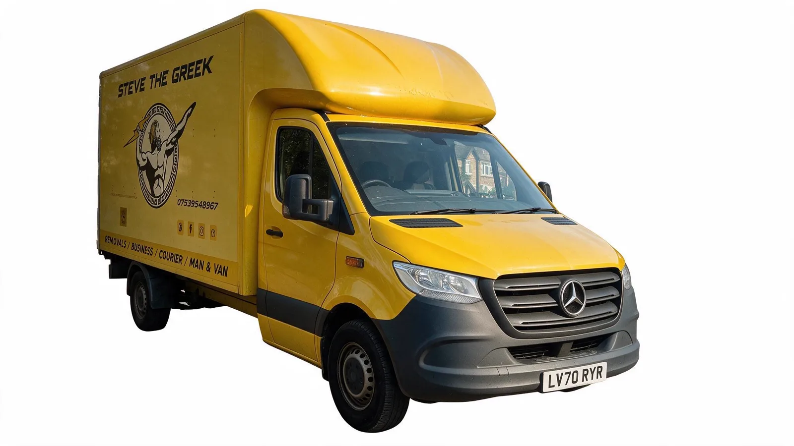 The original yellow Steve The Greek Luton van